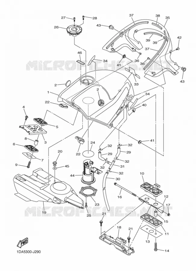 RESERVOIR A ESSENCE Yamaha MOTO 1300 2011 FJR AS ABS  FJR1300AS