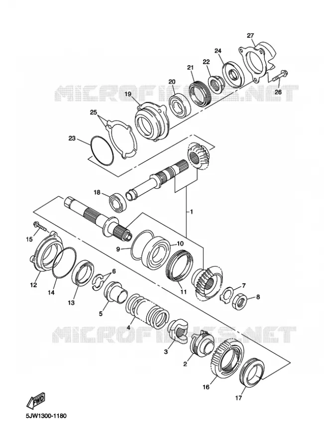 TRANSMISSION INTERMEDIAIRE Yamaha MOTO 1300 2011 FJR AS ABS  FJR1300AS