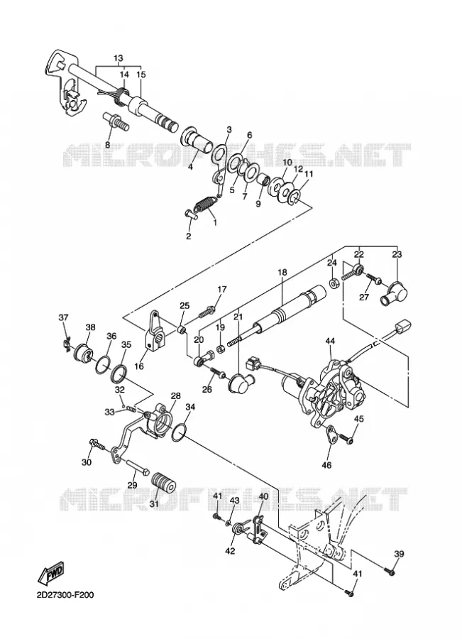 AXE DE SELECTEUR / PEDALE Yamaha MOTO 1300 2011 FJR AS ABS  FJR1300AS