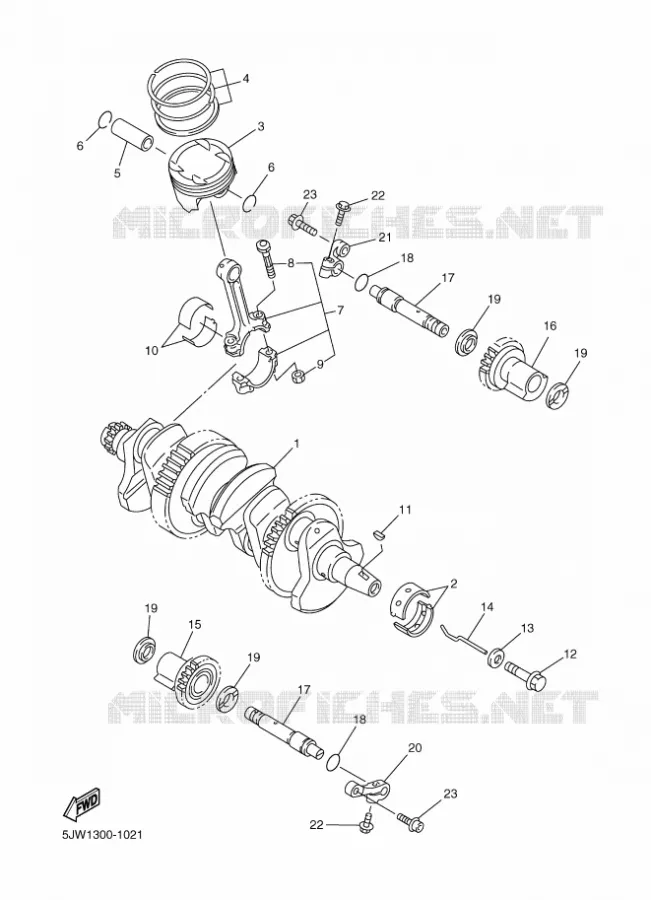 VILEBREQUIN / PISTON Yamaha MOTO 1300 2011 FJR AS ABS  FJR1300AS