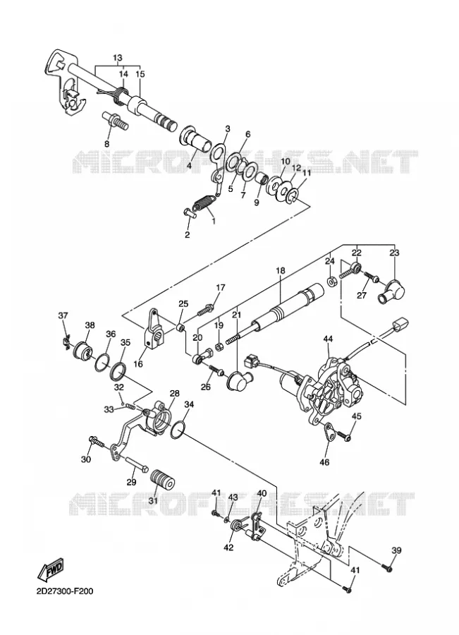 AXE DE SELECTEUR / PEDALE Yamaha MOTO 1300 2011 FJR AS ABS  FJR1300AS