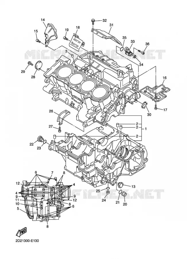 CARTER MOTEUR Yamaha MOTO 1300 2011 FJR AS ABS  FJR1300AS