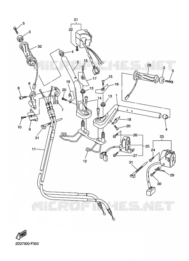 GUIDON ET CABLES Yamaha MOTO 1300 2011 FJR AS ABS  FJR1300AS