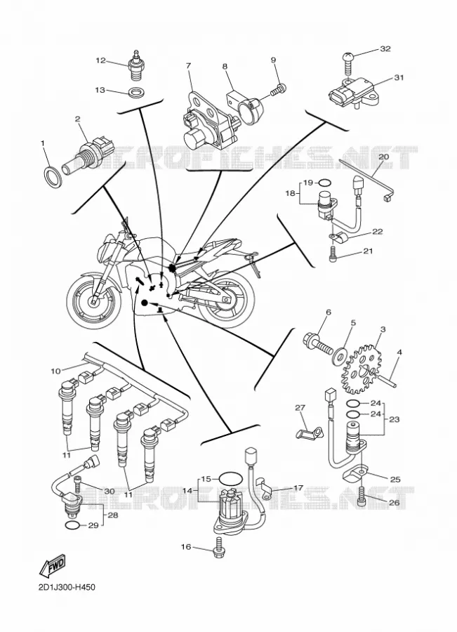 PARTIE ELECTRIQUE 1 Yamaha MOTO 1000 2011 FZ1 ABS  FZ1-NA FAZER