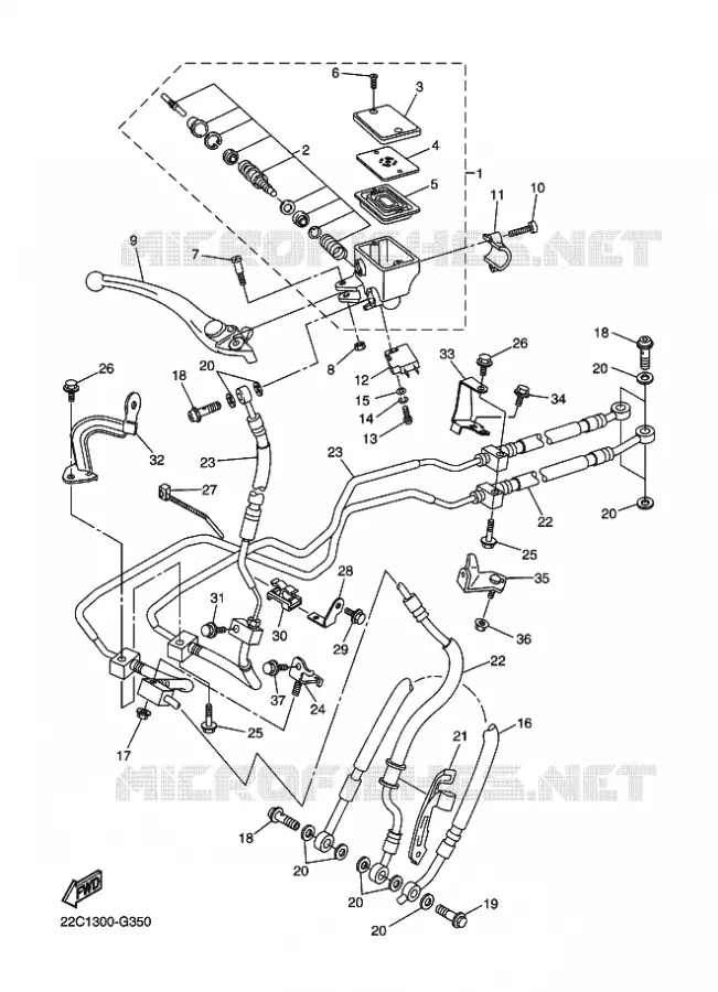 MAITRE CYLINDRE DE FREIN AVANT Yamaha MOTO 1000 2011 FZ1 ABS  FZ1-NA FAZER