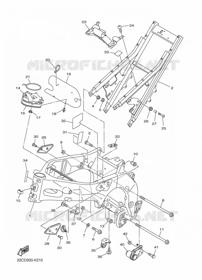 CADRE Yamaha MOTO 1000 2011 FZ1 ABS  FZ1-NA FAZER