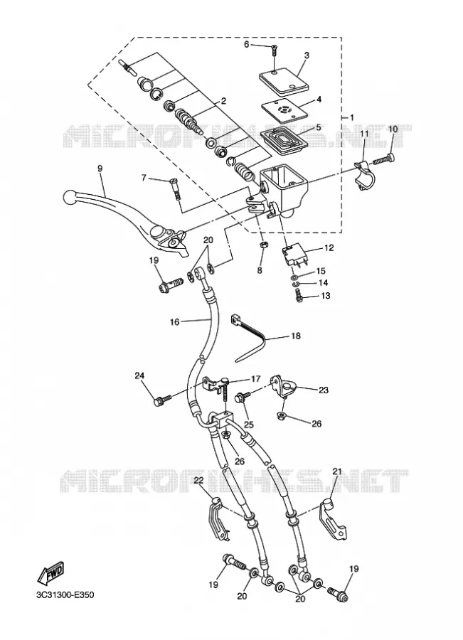 MAITRE CYLINDRE DE FREIN AVANT Yamaha MOTO 1000 2011 FAZER  FZ1-S FAZER