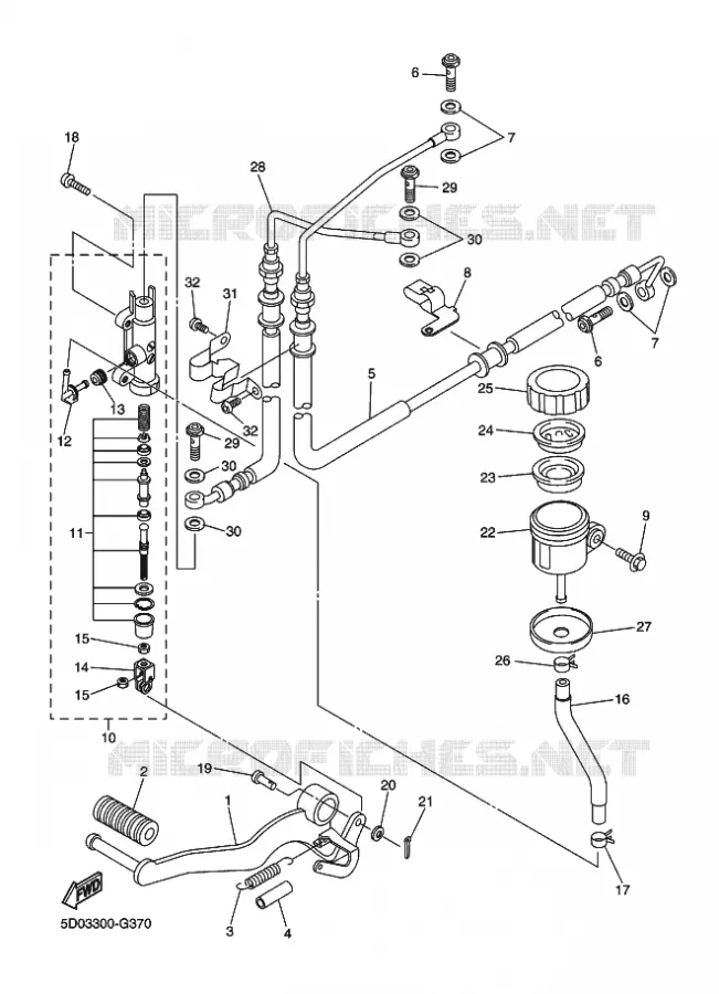 MAITRE CYLINDRE DE FREIN ARRIERE Yamaha MOTO 1000 2011 FAZER ABS  FZ1-SA
