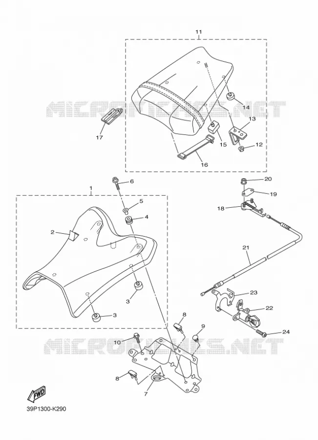 SELLE Yamaha MOTO 800 2011 FZ8  FZ8-N