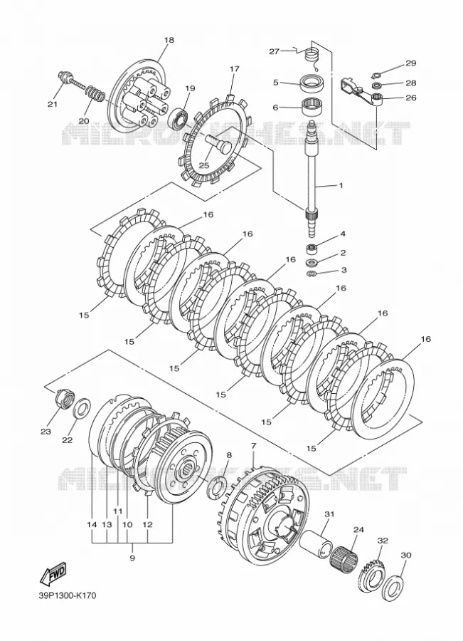 EMBRAYAGE DE DEMARREUR Yamaha MOTO 800 2011 FZ8  FZ8-N