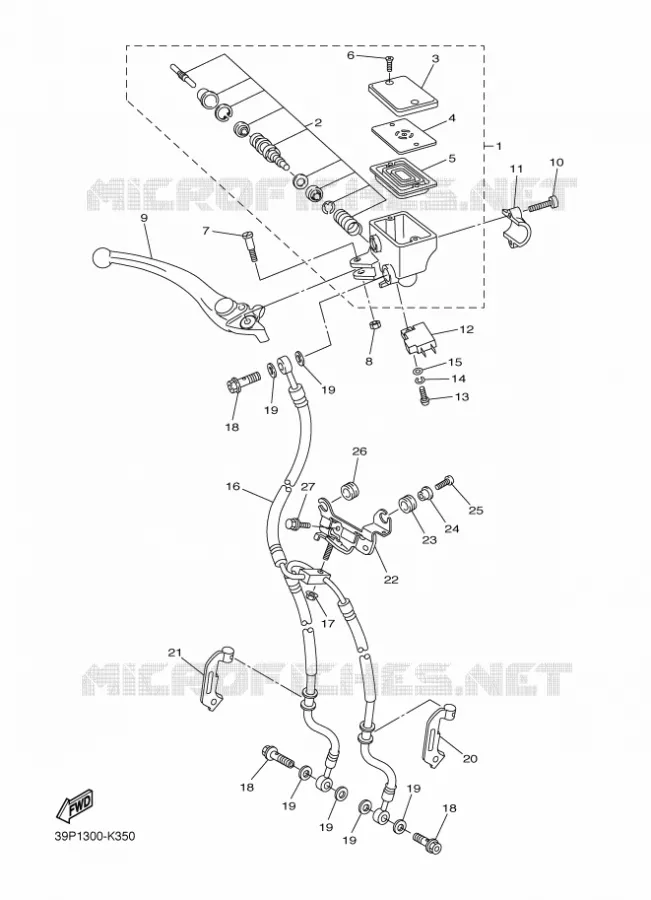 MAITRE CYLINDRE DE FREIN AVANT Yamaha MOTO 800 2011 FZ8  FZ8-N
