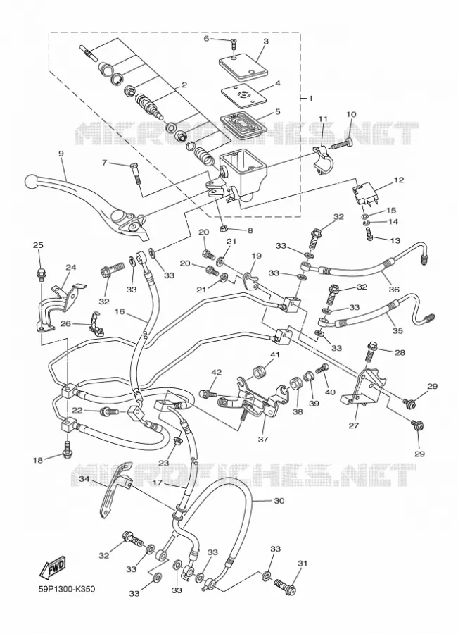 MAITRE CYLINDRE DE FREIN AVANT Yamaha MOTO 800 2011 FZ8 ABS  FZ8-NA
