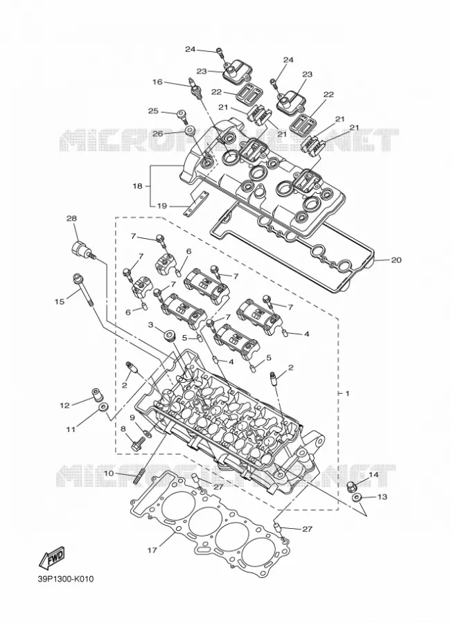 CULASSE Yamaha MOTO 800 2011 FZ8 ABS  FZ8-NA