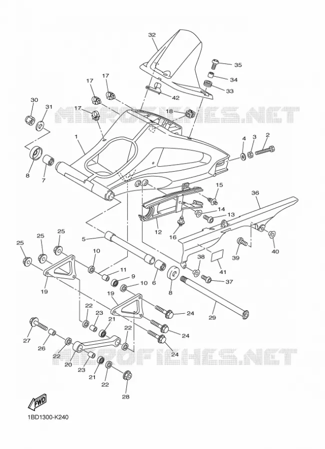 BRAS ARRIERE Yamaha MOTO 800 2011 FZ8 ABS  FZ8-NA