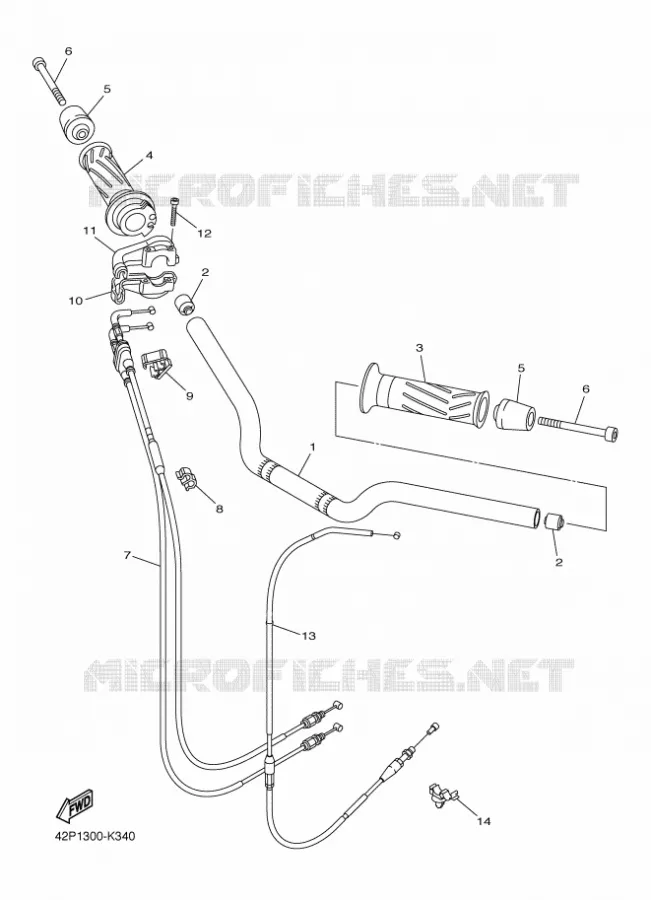 GUIDON ET CABLES Yamaha MOTO 800 2011 FAZER ABS  FZ8-SA FAZER