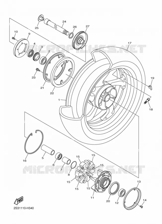 ROUE ARRIERE Yamaha MOTO 1700 2011 VMAX  VMX17