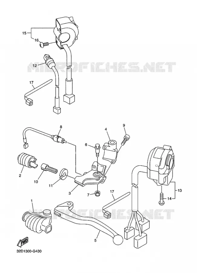 COMMODO / LEVIER Yamaha MOTO 250 2011 WR-R  WR250R
