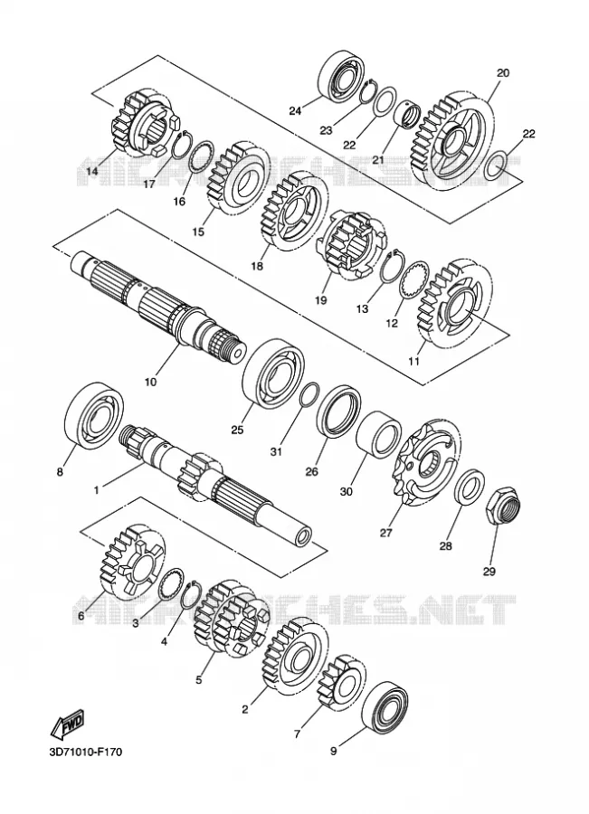TRANSMISSION Yamaha MOTO 250 2011 WR-R  WR250R