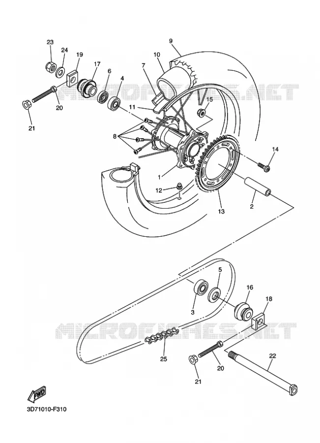 ROUE ARRIERE Yamaha MOTO 250 2011 WR-R  WR250R
