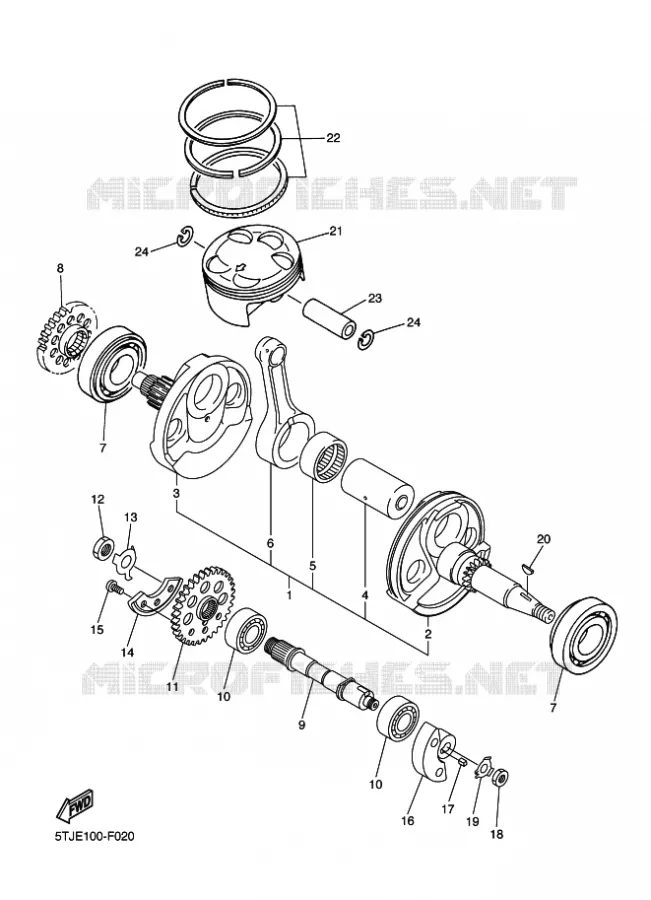 VILEBREQUIN / PISTON Yamaha MOTO 450 2011 WRF  WR450F