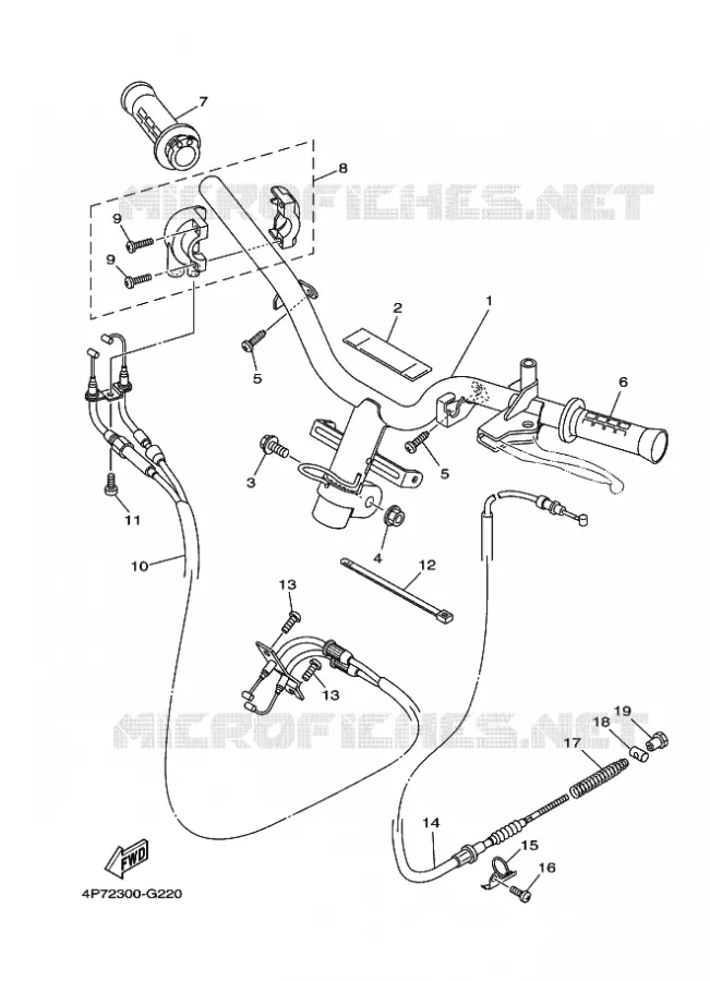 GUIDON ET CABLES Yamaha SCOOTER 125 2011 VITY  XC125E
