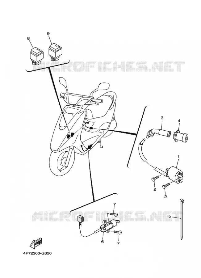 PARTIE ELECTRIQUE 2 Yamaha SCOOTER 125 2011 WAAP  XC125E WAAP