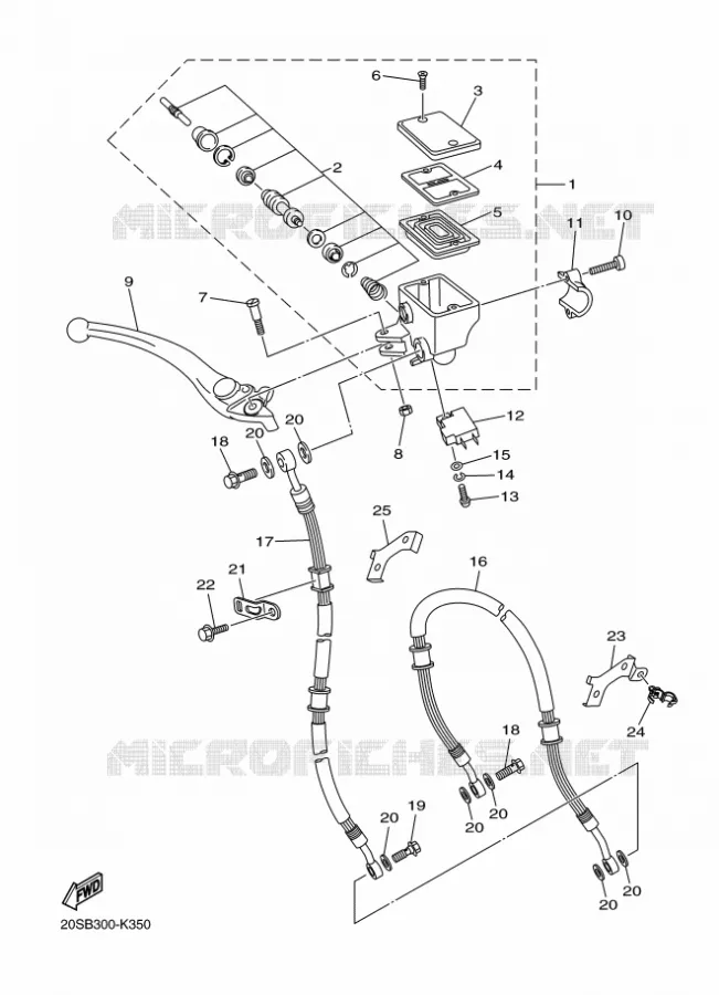 MAITRE CYLINDRE DE FREIN AVANT Yamaha MOTO 600 2011 XJ6  XJ6N