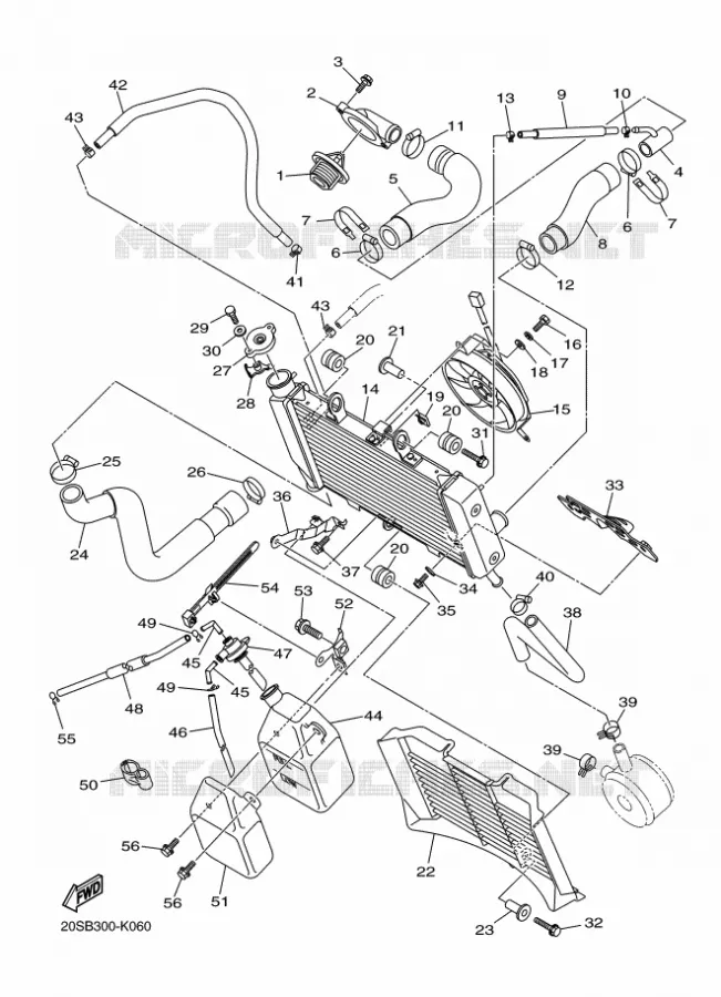 RADIATEUR / DURITES Yamaha MOTO 600 2011 XJ6  XJ6N