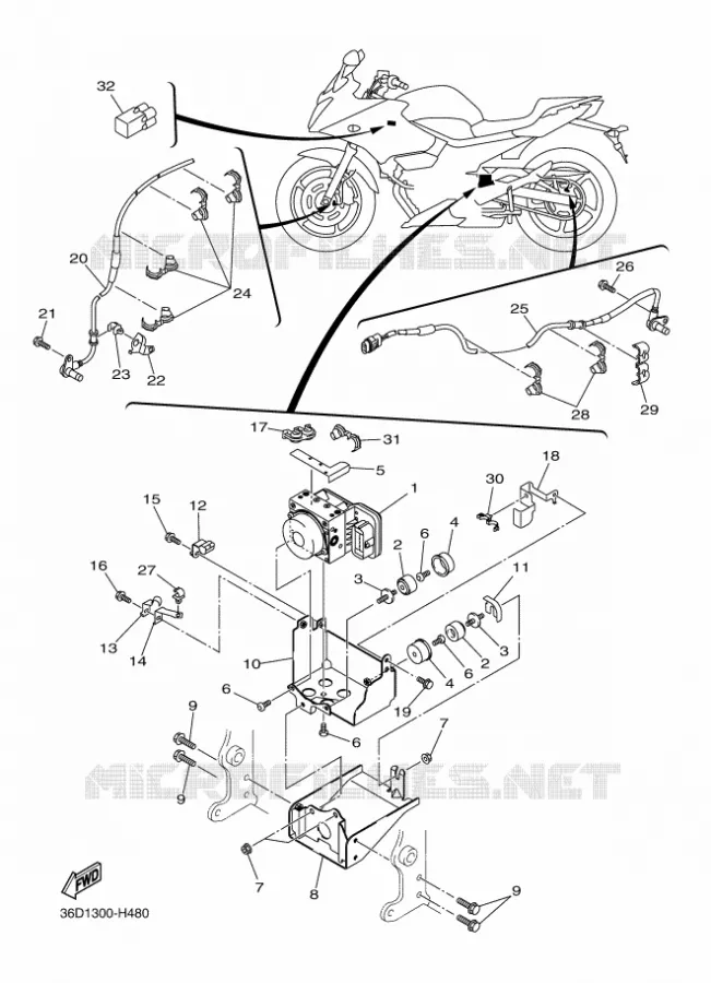 PARTIE ELECTRIQUE 3 Yamaha MOTO 600 2011 XJ6  XJ6SA