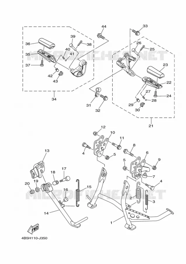 SUPPORT / REPOSE PIEDS Yamaha SCOOTER 500 2011 TMAX  XP500 TMAX