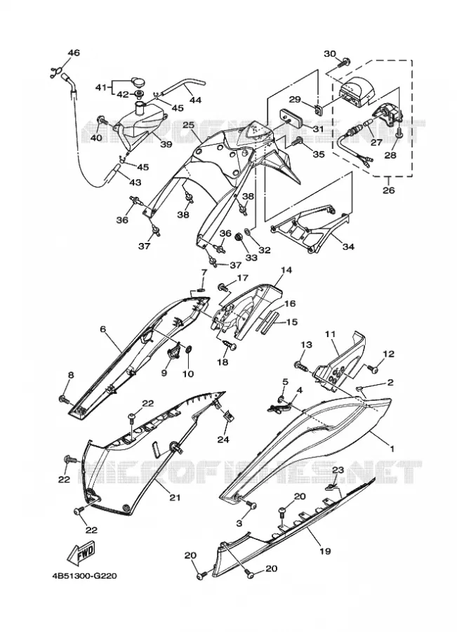 COUVERCLE LATERAL 2 Yamaha SCOOTER 500 2011 TMAX  XP500 TMAX