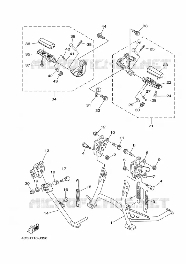 SUPPORT / REPOSE PIEDS Yamaha SCOOTER 500 2011 TMAX  XP500 TMAX
