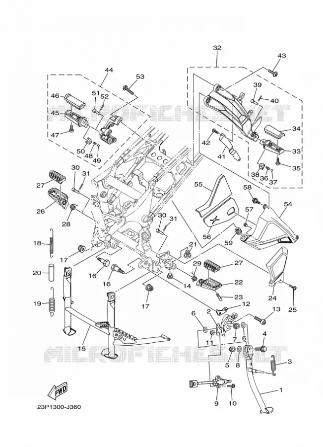 SUPPORT / REPOSE PIEDS Yamaha MOTO 1200 2011 XTZ SUPER TENERE  XT1200Z