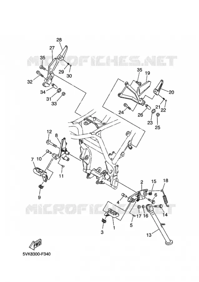 SUPPORT / REPOSE PIEDS Yamaha MOTO 660 2011 XTR  XT660R