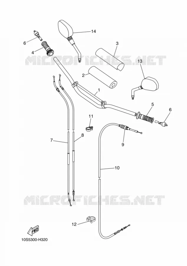 GUIDON ET CABLES Yamaha MOTO 660 2011 XTX  XT660X