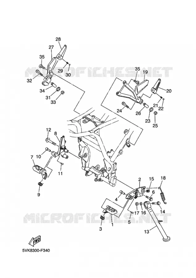 SUPPORT / REPOSE PIEDS Yamaha MOTO 660 2011 XTX  XT660X