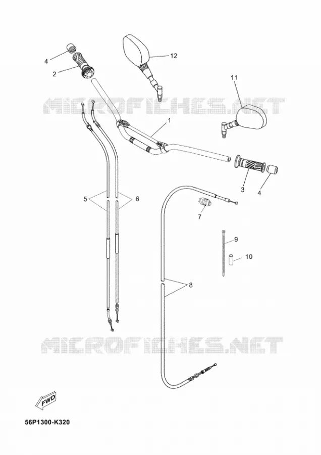 GUIDON ET CABLES Yamaha MOTO 660 2011 XTZ TENERE ABS  XT660ZA S.TENERE