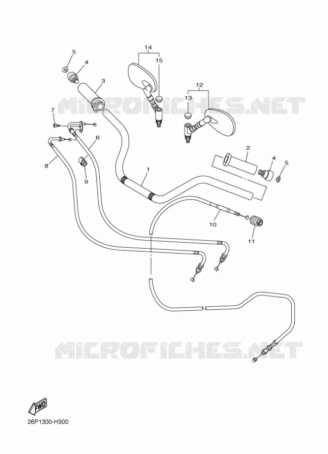 GUIDON ET CABLES Yamaha MOTO 950 2011 MIDNIGHT STAR  XVS950A