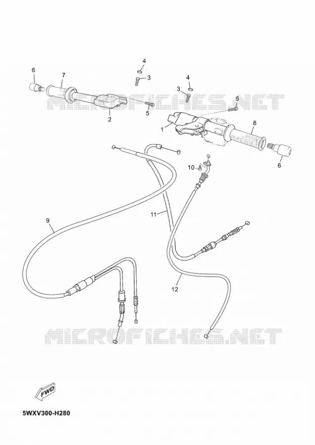 GUIDON ET CABLES Yamaha MOTO 50 2011 XPOWER  TZR50 X-POWER