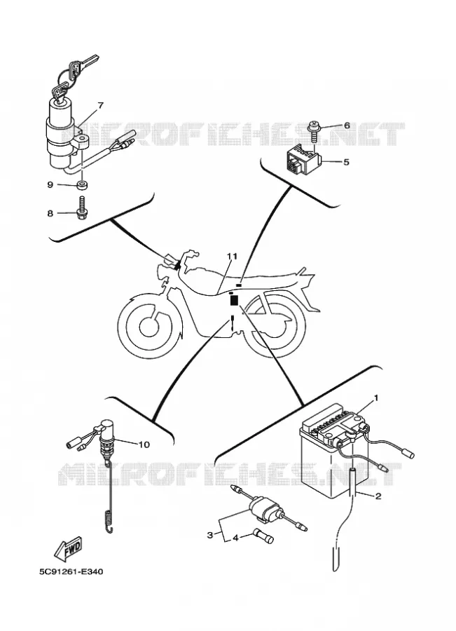 PARTIE ELECTRIQUE 1 Yamaha MOTO 110 2011 Autres modeles  YD110S CRUX