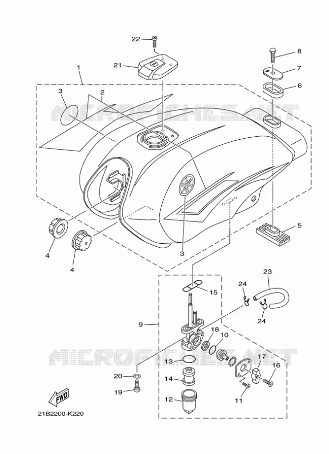 RESERVOIR A ESSENCE Yamaha MOTO 110 2011 Autres modeles  YD110S CRUX