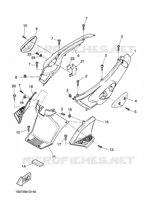 COUVERCLE LATERAL Yamaha SCOOTER 50 2011 SLIDER STUNT  EW50N SLIDER