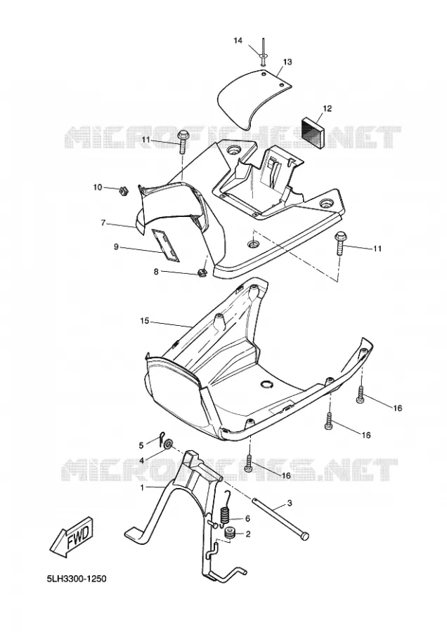 SUPPORT / REPOSE PIEDS Yamaha SCOOTER 50 2011 STUNT NAKED  EW50N STUNT NAKED