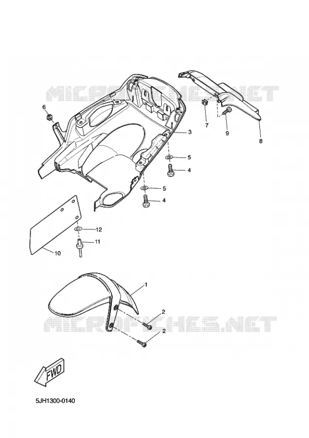 GARDE BOUE Yamaha SCOOTER 50 2011 STUNT NAKED  EW50N STUNT NAKED