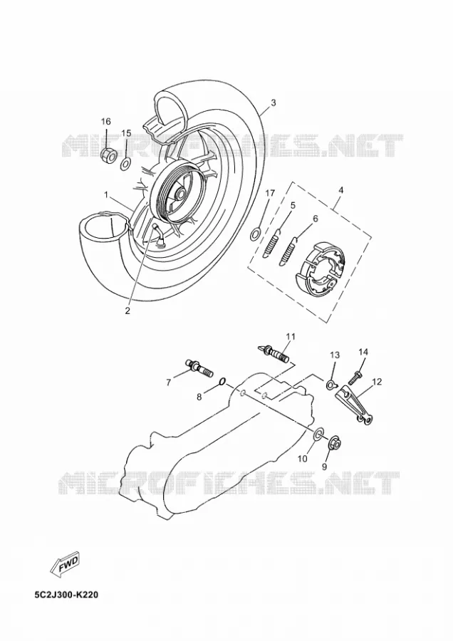 ROUE ARRIERE Yamaha SCOOTER 50 2011 NEOS  YN50 NEO'S
