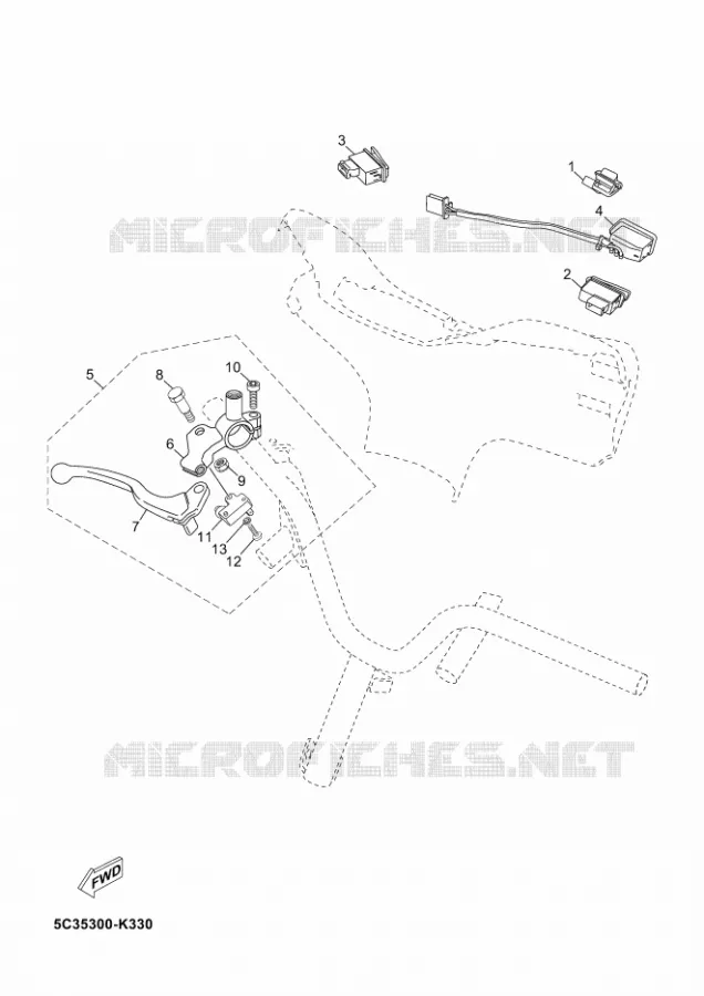 COMMODO / LEVIER Yamaha SCOOTER 50 2011 OVETTO 4T UBS  YN50F OVETTO 50 4ST UBS