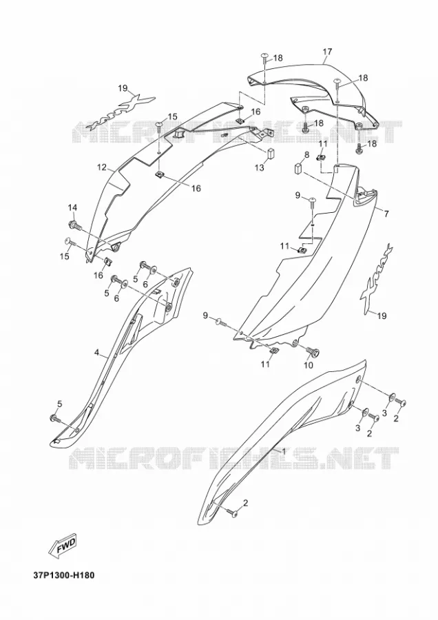 COUVERCLE LATERAL Yamaha SCOOTER 250 2011 XMAX  YP250R X-MAX 250