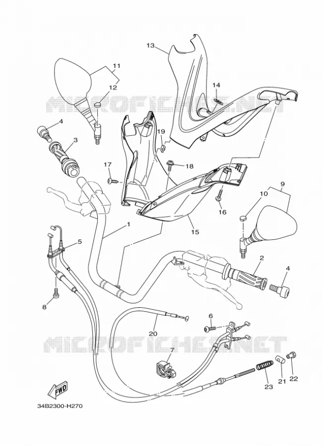 GUIDON ET CABLES Yamaha SCOOTER 400 2011 MAJESTY  YP400