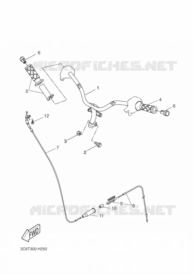 GUIDON ET CABLES Yamaha SCOOTER 50 2011 NITRO  YQ50