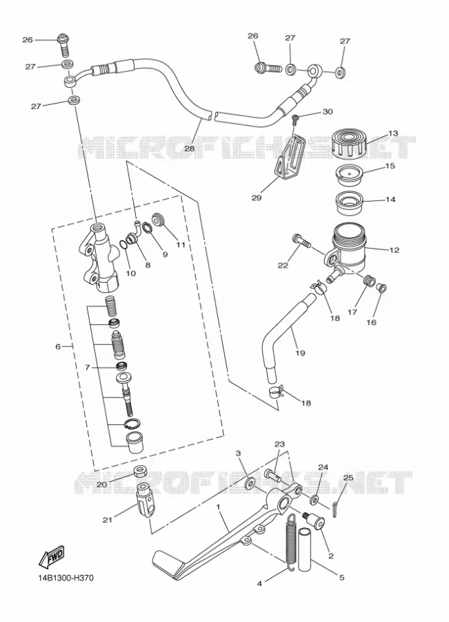 MAITRE CYLINDRE DE FREIN ARRIERE Yamaha MOTO 1000 2011 R1  YZF-R1 R1